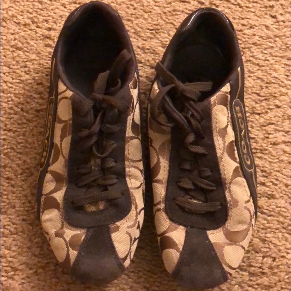 Authentic Coach Hilary Sneakers Brown Size 6M